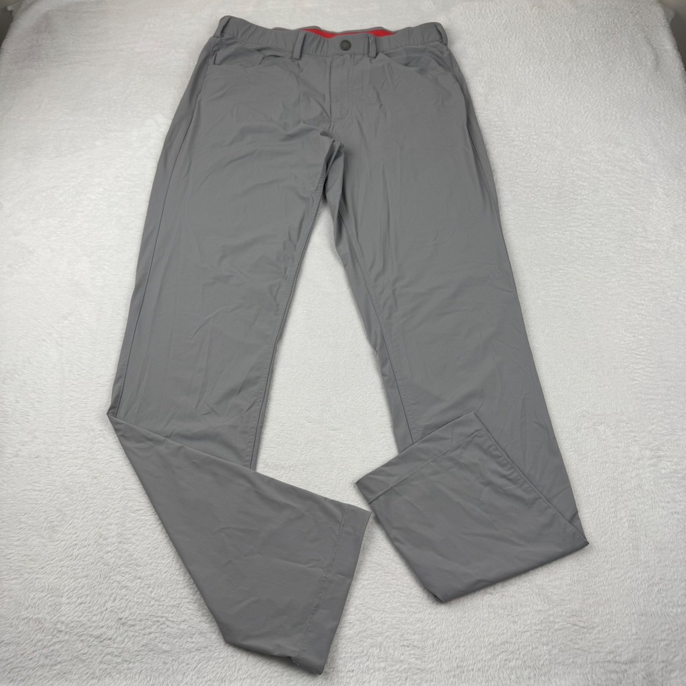REDVANLY Golf Pants Mens 34 Grey Stretch Performance Technical Trousers